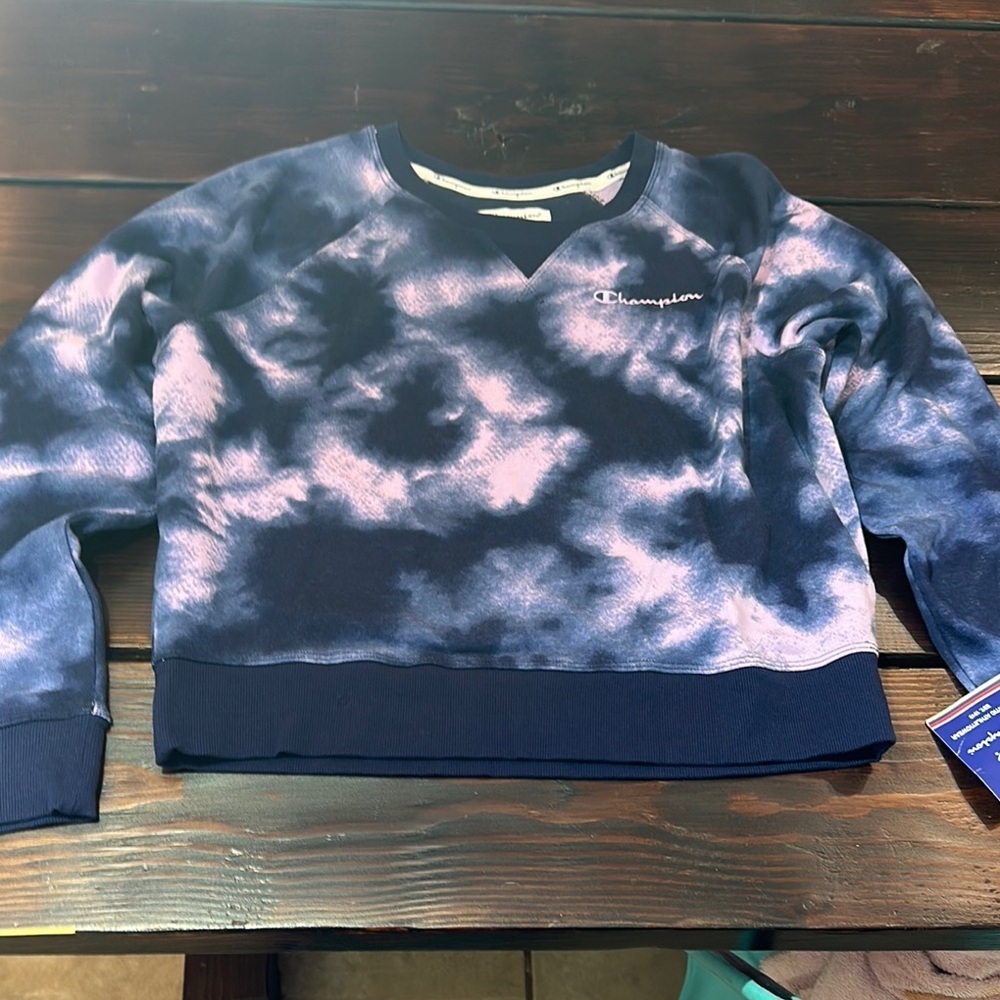 Champion Tie-Dye Sweatshirt - Pink and Blue